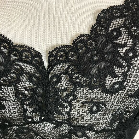 Vintage Val Mode Lingerie Black Nightgown Medium Large Lace Bust Chemise - Picture 8 of 9